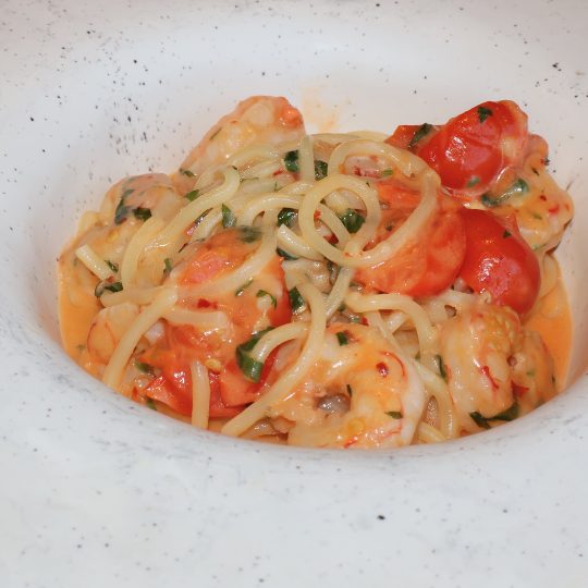 Spaghetti con Gamberi